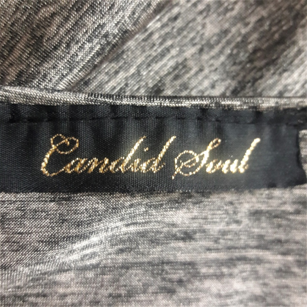 Candid Soul Top Draped Cowl over Rhinestones Short Sleeve Retro USA S - Picture 5 of 7